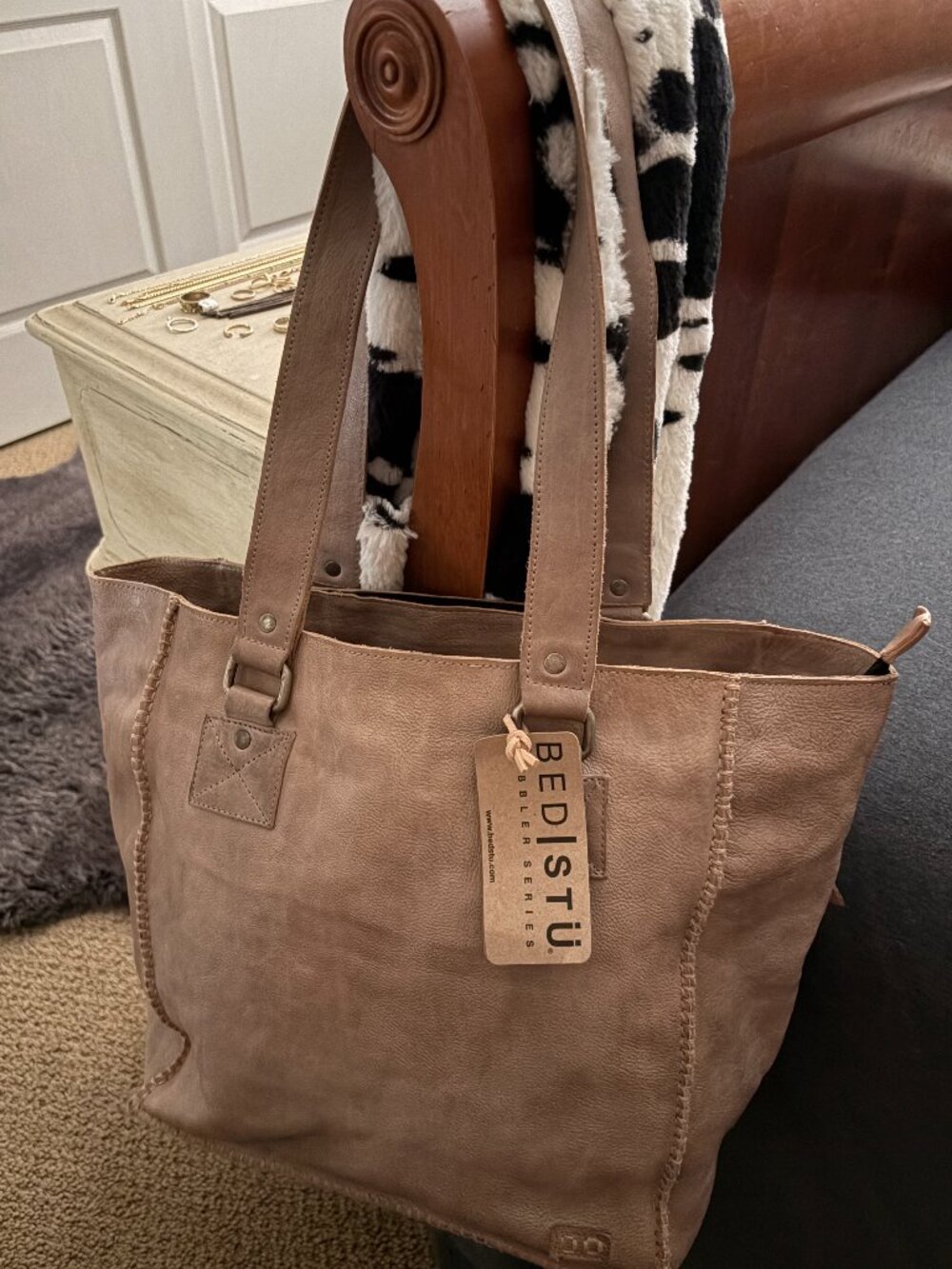 Bed Stu Leather Tote - Celindra - Icicle Rustic